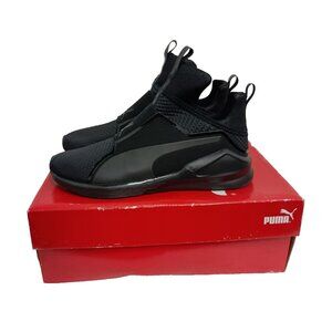 Puma Womens Fierce Quilted Sneaker Size 6 Black Metallic Slip On Athletic Shoes